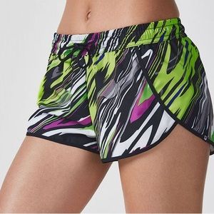 Fabletics Carrie Shorts in Carnival Pink Black Green Medium